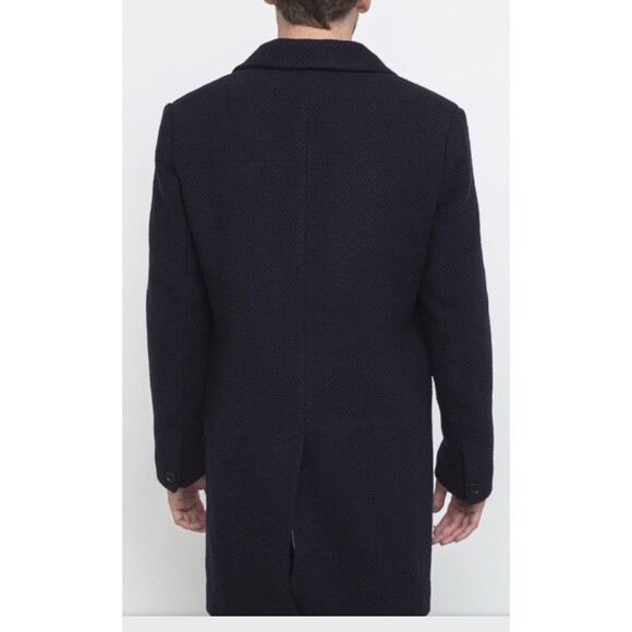 WAX LONDON Kray Coat Small Navy Blue NEW Jacket Business Professional Wool - Picture 5 of 13